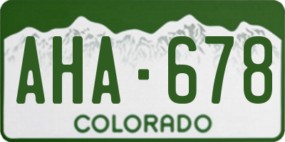 CO license plate AHA678