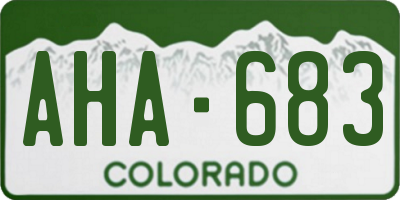 CO license plate AHA683