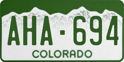 CO license plate AHA694