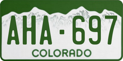 CO license plate AHA697