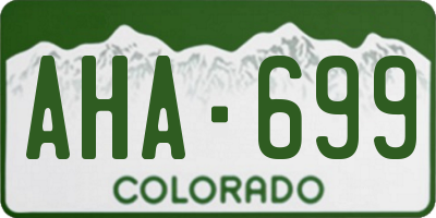 CO license plate AHA699