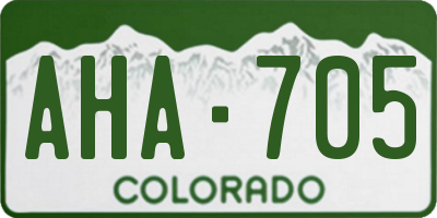 CO license plate AHA705