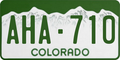 CO license plate AHA710