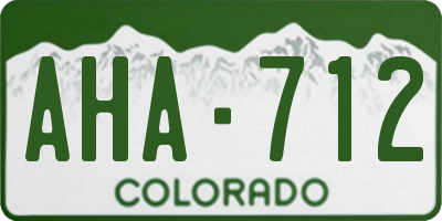 CO license plate AHA712