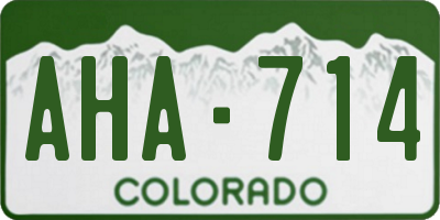 CO license plate AHA714