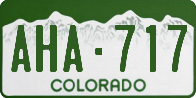 CO license plate AHA717