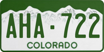 CO license plate AHA722