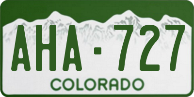 CO license plate AHA727