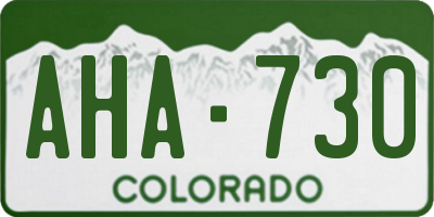 CO license plate AHA730