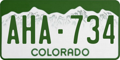 CO license plate AHA734