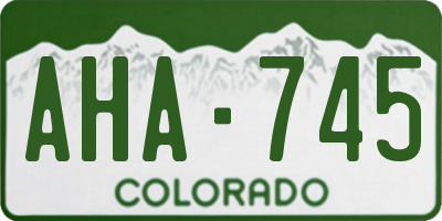 CO license plate AHA745