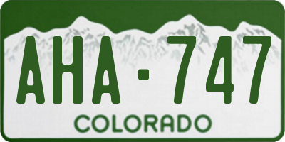 CO license plate AHA747
