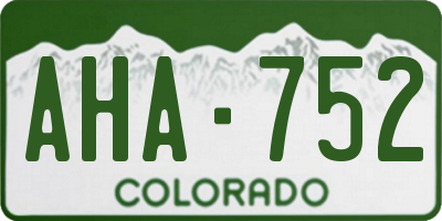 CO license plate AHA752