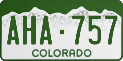 CO license plate AHA757