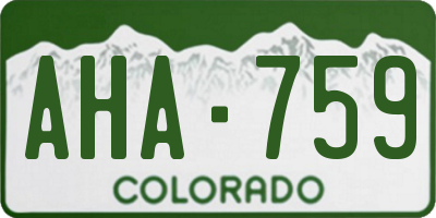 CO license plate AHA759