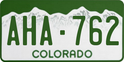 CO license plate AHA762
