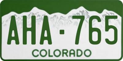 CO license plate AHA765