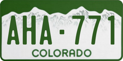CO license plate AHA771