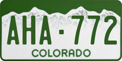CO license plate AHA772