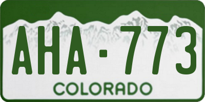 CO license plate AHA773
