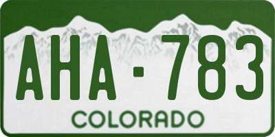 CO license plate AHA783