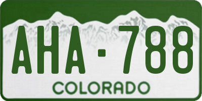 CO license plate AHA788