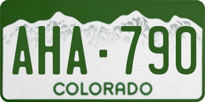 CO license plate AHA790