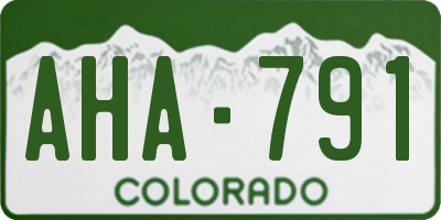 CO license plate AHA791