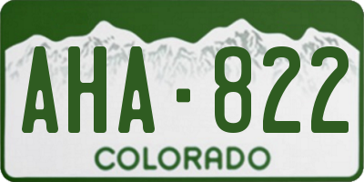 CO license plate AHA822