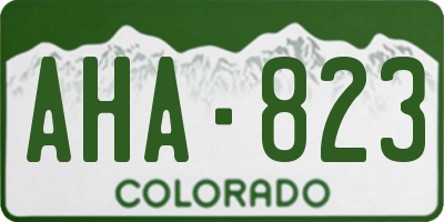 CO license plate AHA823