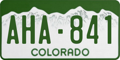 CO license plate AHA841
