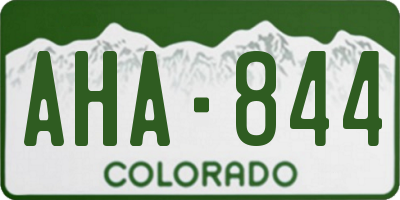CO license plate AHA844