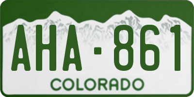CO license plate AHA861
