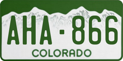 CO license plate AHA866