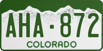 CO license plate AHA872