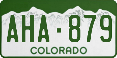 CO license plate AHA879