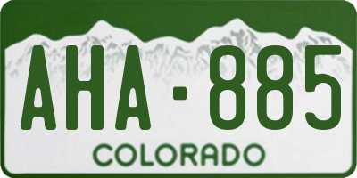 CO license plate AHA885