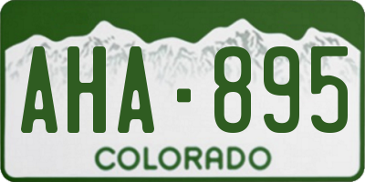 CO license plate AHA895