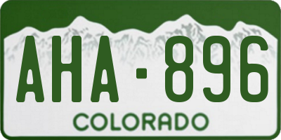 CO license plate AHA896