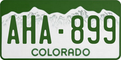 CO license plate AHA899