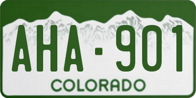 CO license plate AHA901