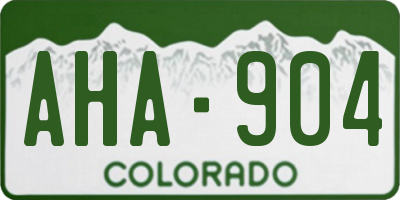 CO license plate AHA904