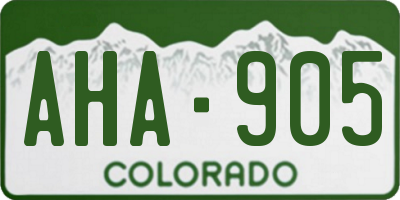 CO license plate AHA905