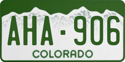 CO license plate AHA906