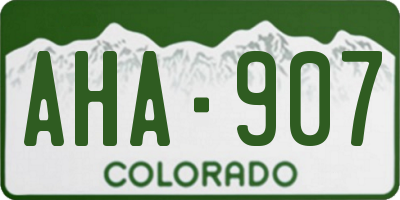 CO license plate AHA907