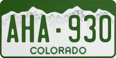 CO license plate AHA930