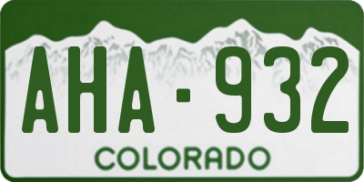 CO license plate AHA932