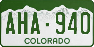 CO license plate AHA940