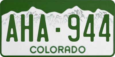 CO license plate AHA944
