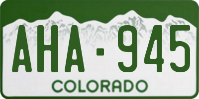 CO license plate AHA945